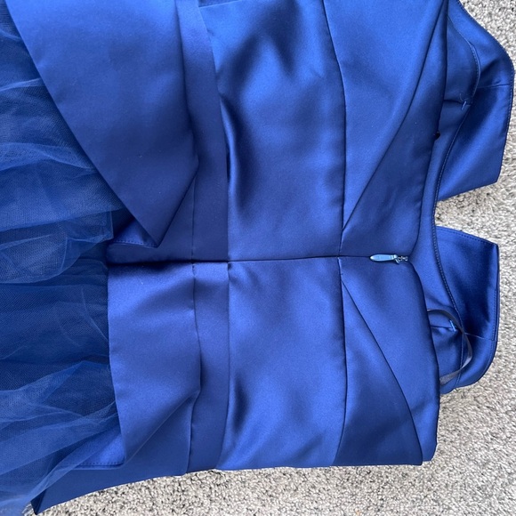 NWT! $650 Nha Khanh Navy Blue Strapless Tulle Dress Size 6 Party Wedding Prom - Picture 13 of 14